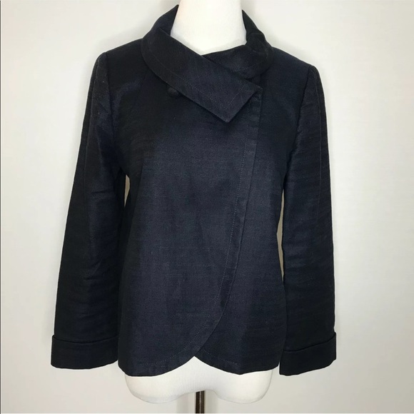 J. Crew Jackets & Blazers - J Crew Navy Blue Linen Ottoman Aubrey Blazer